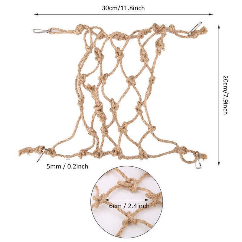 Hanging Climbing Net for Birds and Small Pets Cotton or Hemp Rope Cage Hammock - Cotton Rope