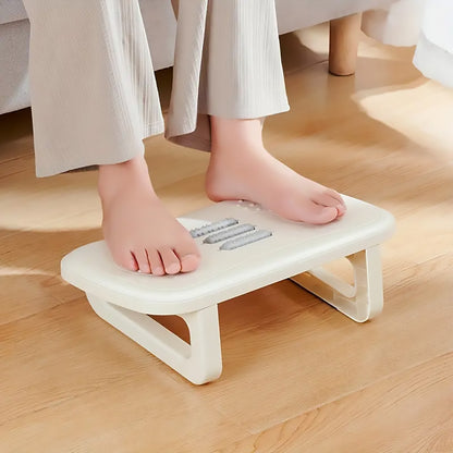 Ergonomic Office Footrest Adjustable Under Desk Stool Anti Fatigue Foot Support - White