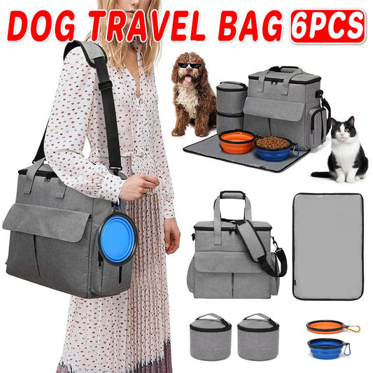 6PCS Pet Travel Outing Backpack Large Capacity Folding Storage Multifunctional
