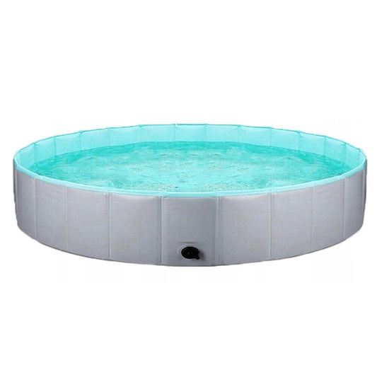 Pet Swimming Pool Foldable Portable Pool for Dogs Outdoor Summer Play - Grey-120x30cm