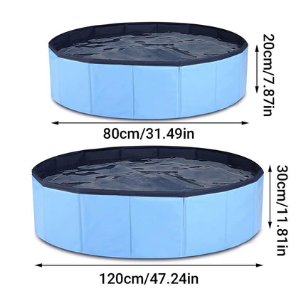 Pet Swimming Pool Foldable Portable Pool for Dogs Outdoor Summer Play - Grey-80x20cm