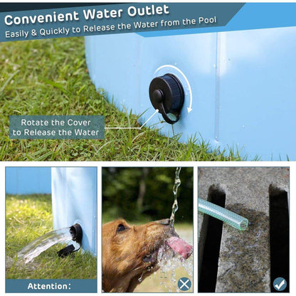 Pet Swimming Pool Foldable Portable Pool for Dogs Outdoor Summer Play - Red-120x30cm