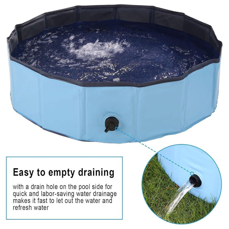 Pet Swimming Pool Foldable Portable Pool for Dogs Outdoor Summer Play - Red-120x30cm