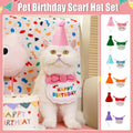 Pet Birthday Dog Cat Bib Scarf Hat Accessory Dogs Cats Celebration - Green