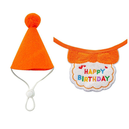 Pet Birthday Dog Cat Bib Scarf Hat Accessory Dogs Cats Celebration - Purple