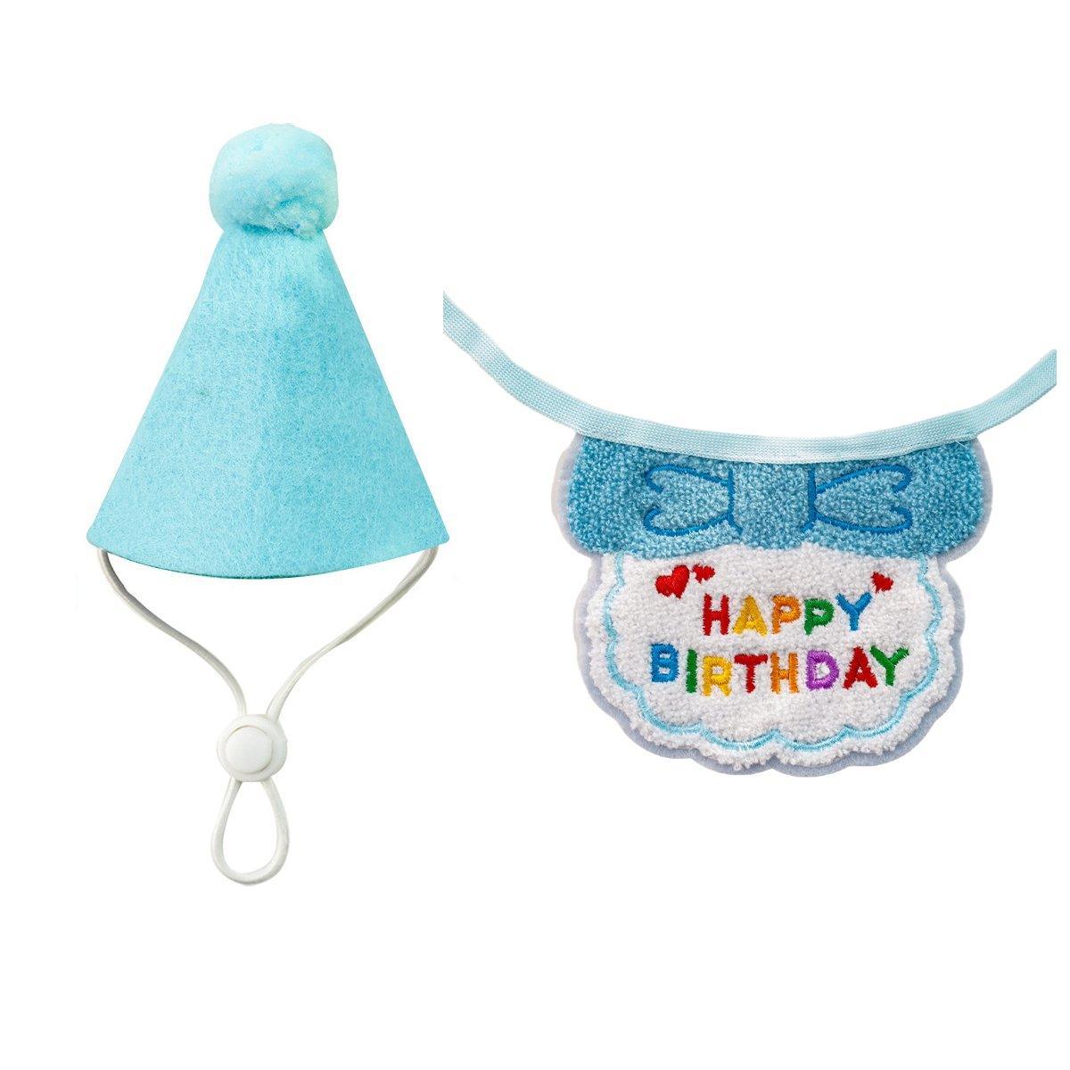 Pet Birthday Dog Cat Bib Scarf Hat Accessory Dogs Cats Celebration - Red