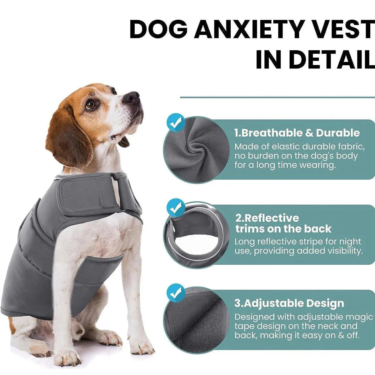 Pet Comfort Dog Relief Vest Jacket Soft Anxiety Coat for Small Medium Large Dogs - S
