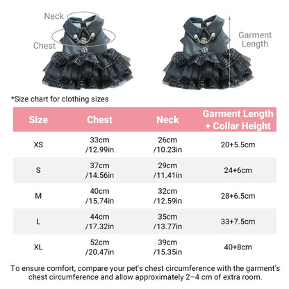 Autumn Winter Pet Dog Cat Dress Faux Leather Sequin Skirt Outfit for Small Dogs - M