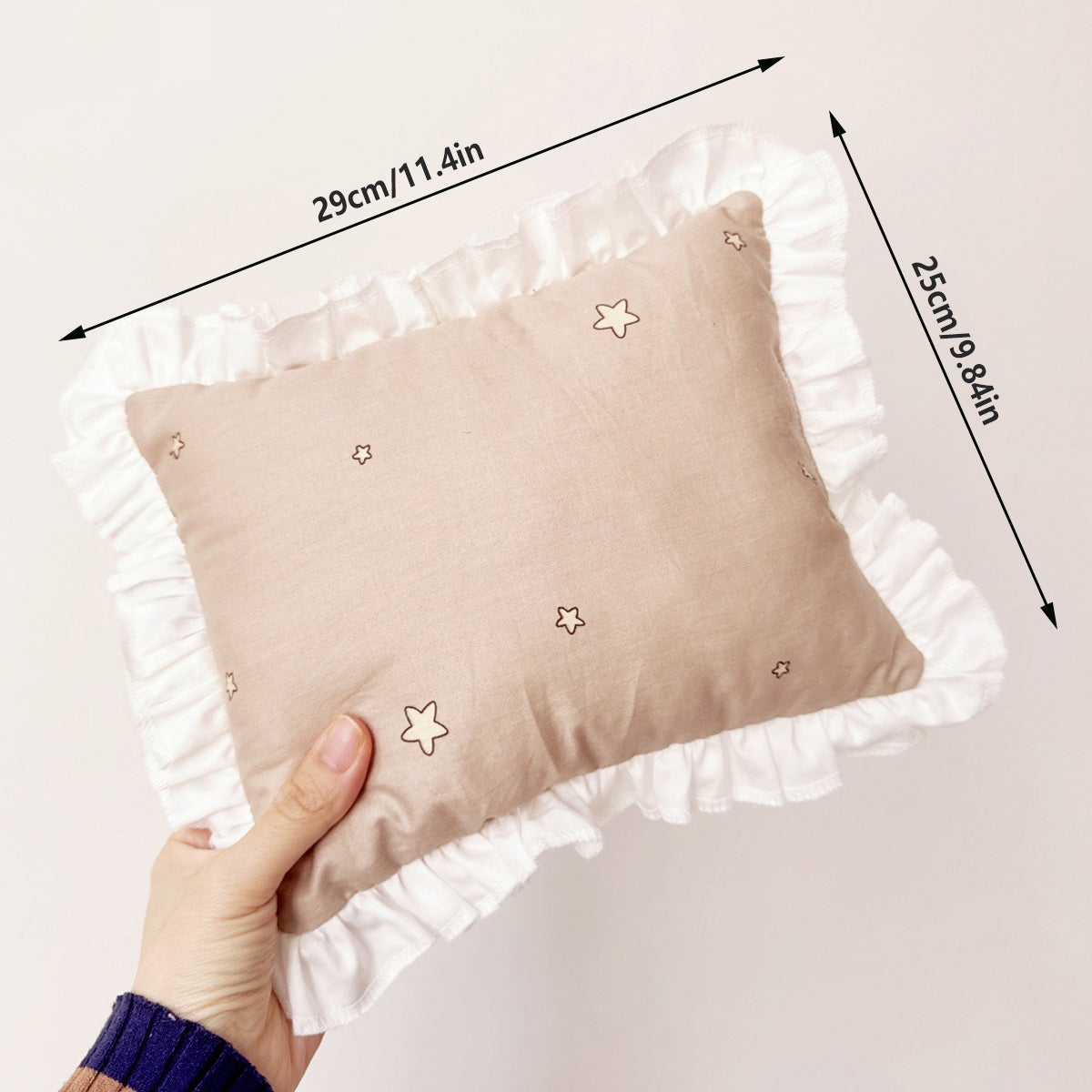 Lace Cat Pillow Soft Pet Cushion for Sleeping Comfortable Kitty Bed Cushion - Brown Stars