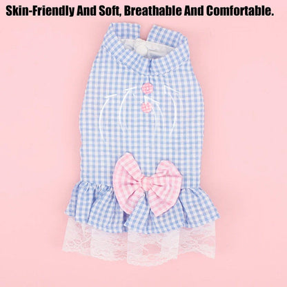 Cute Small Dog Dress Puppy Clothing Pet Apparel for Summer Fashion Outfit - Pink - S