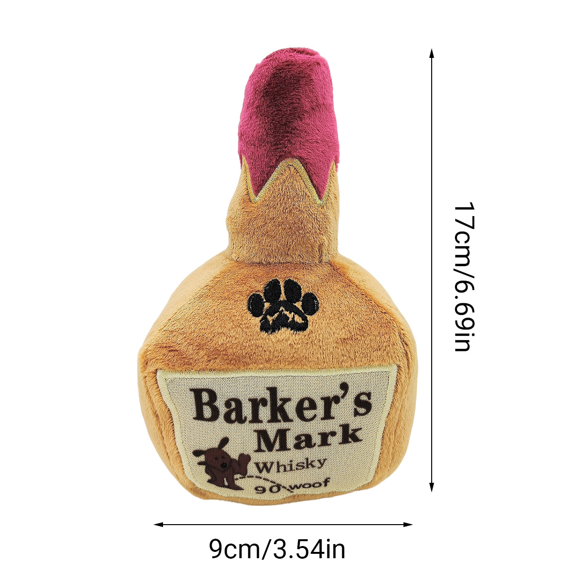 Dog Squeaky Toy Plush Wine Bottle Stuffed Chew Toy Sound Pet Play Supplies Use