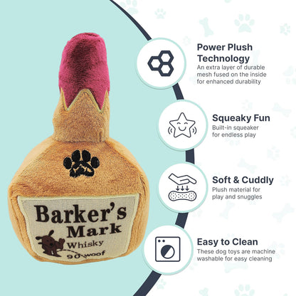 Dog Squeaky Toy Plush Wine Bottle Stuffed Chew Toy Sound Pet Play Supplies Use