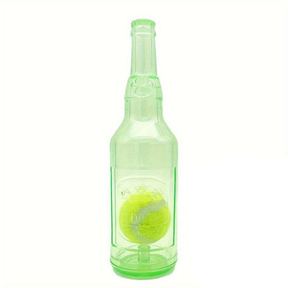 Durable Pet Teething Resistant Tennis Ball Wine Bottle Chew Toy for Dogs Play - Red-L