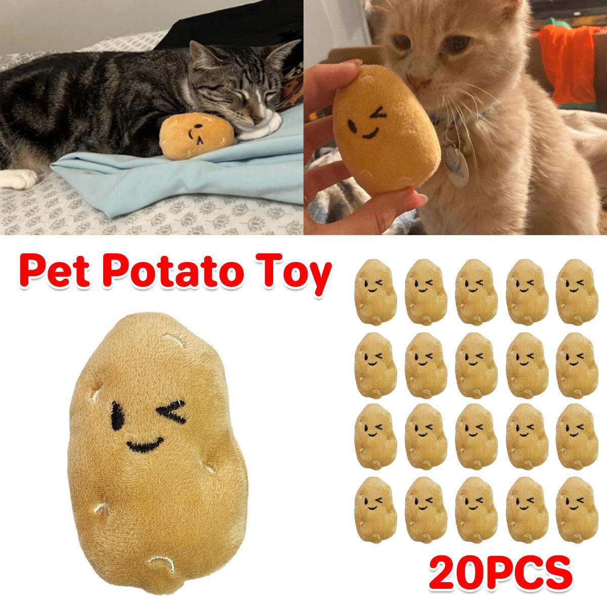 20PCS Handmade Cute Squeaky Little Potato Doll Pet Plush Doll For Dog Cat