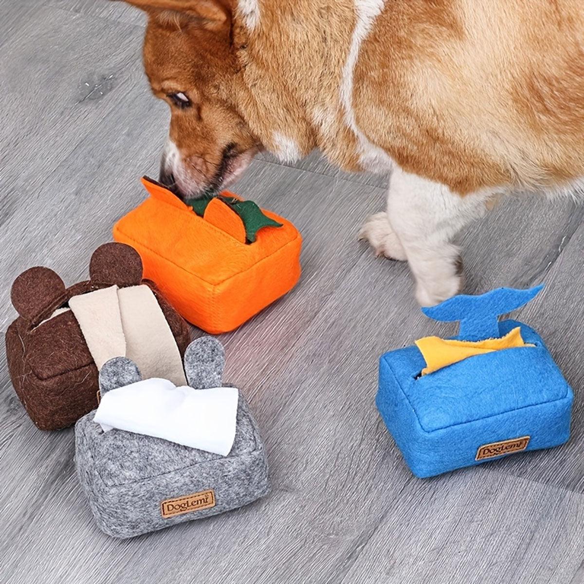 Dog Sniff Training Toy Plush Scent Training Aid for Puppies Interactive Pet Toy - Orange