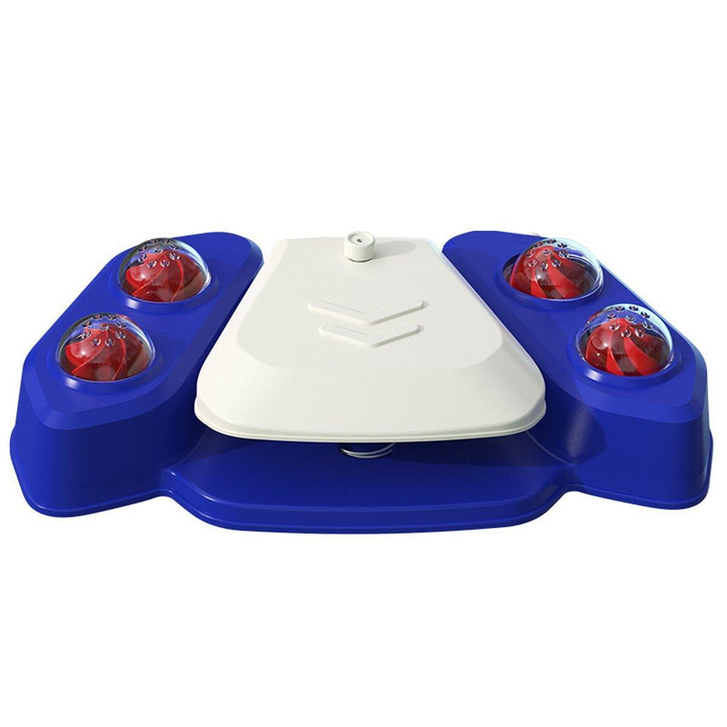 Automatic Water Feeder Dispenser with Bath Spray and Footstep Dog Toys for Pets - Blue