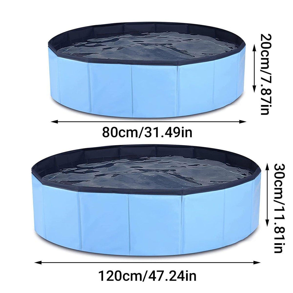 Pet Swimming Pool Foldable Portable Pool for Dogs Outdoor Summer Play - Blue-120x30cm