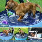 Pet Swimming Pool Foldable Portable Pool for Dogs Outdoor Summer Play - Blue-120x30cm