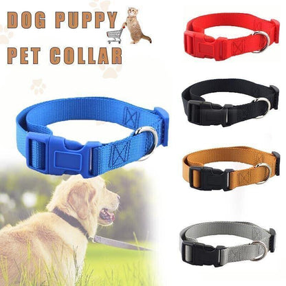 L Size Dog Puppy Pet Collar Adjustable Nylon Toy Large Pink Blue Red Black - Grey
