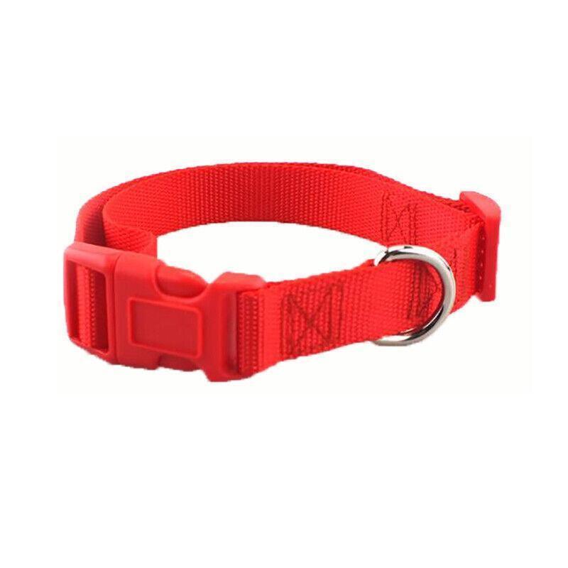 L Size Dog Puppy Pet Collar Adjustable Nylon Toy Large Pink Blue Red Black - Grey