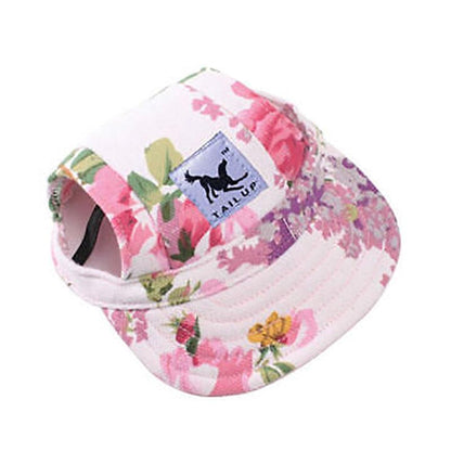Dog Baseball Cap Outdoor Pet Sun Hat Summer Canvas Visor Puppy S Size - Black