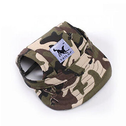 Dog Baseball Cap Outdoor Pet Sun Hat Summer Canvas Visor Puppy S Size - Black