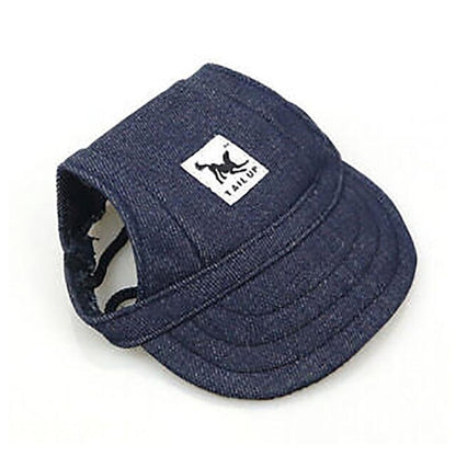 Dog Baseball Cap Outdoor Pet Sun Hat Summer Canvas Visor Puppy S Size - Blue