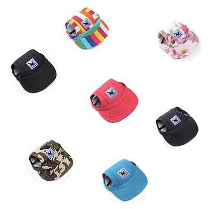 Dog Baseball Cap Outdoor Pet Sun Hat Summer Canvas Visor Puppy S Size - Camouflage