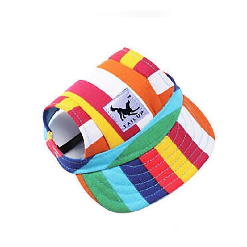 Dog Baseball Cap Outdoor Pet Sun Hat Summer Canvas Visor Puppy M Size - Denim Blue