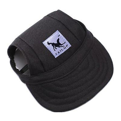 Dog Baseball Cap Outdoor Pet Sun Hat Summer Canvas Visor Puppy M Size - Red