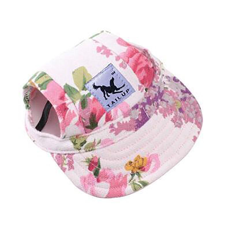 Dog Baseball Cap Outdoor Pet Sun Hat Summer Canvas Visor Puppy M Size - Red