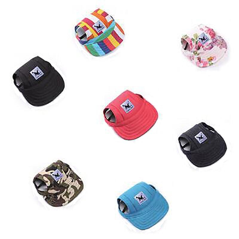 Dog Baseball Cap Outdoor Pet Sun Hat Summer Canvas Visor Puppy S Size - Stripe