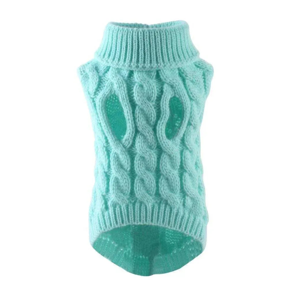Puppy Dog Jumper Winter Warm Knitted Sweater Pet Clothes Small Dogs Coat Thermal S Size - Beige