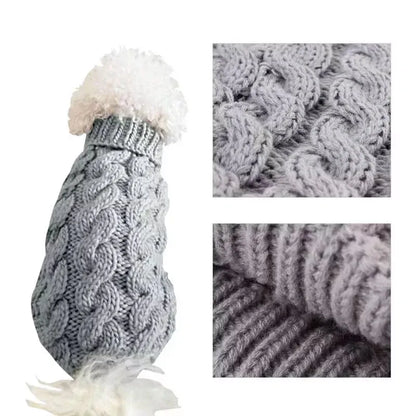 Puppy Dog Jumper Winter Warm Knitted Sweater Pet Clothes Small Dogs Coat Thermal S Size - Beige