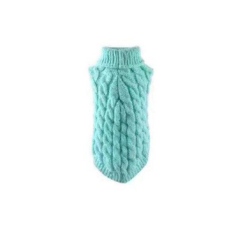 Puppy Dog Jumper Winter Warm Knitted Sweater Pet Clothes Small Dogs Coat Thermal L Size - Blue