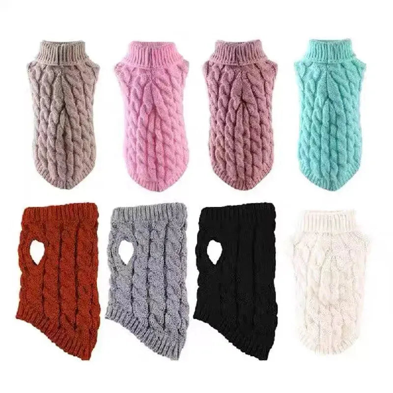 Puppy Dog Jumper Winter Warm Knitted Sweater Pet Clothes Small Dogs Coat Thermal S Size - Blue