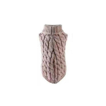 Puppy Dog Jumper Winter Warm Knitted Sweater Pet Clothes Small Dogs Coat Thermal L Size - Leather Pink