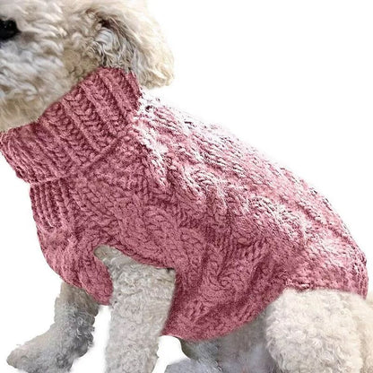 Puppy Dog Jumper Winter Warm Knitted Sweater Pet Clothes Small Dogs Coat Thermal S Size - Leather Pink