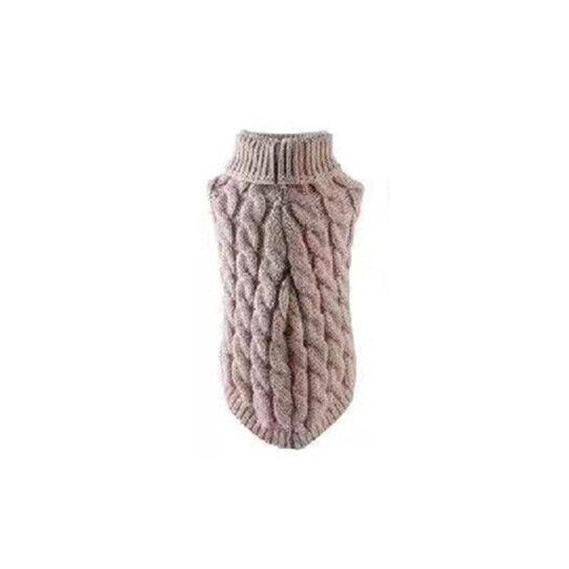 Puppy Dog Jumper Winter Warm Knitted Sweater Pet Clothes Small Dogs Coat Thermal L Size - Pink