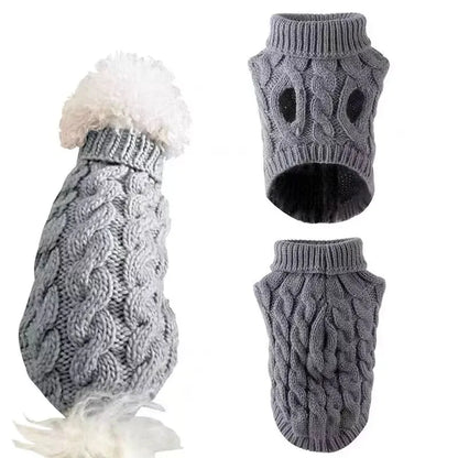 Puppy Dog Jumper Winter Warm Knitted Sweater Pet Clothes Small Dogs Coat Thermal S Size - Pink