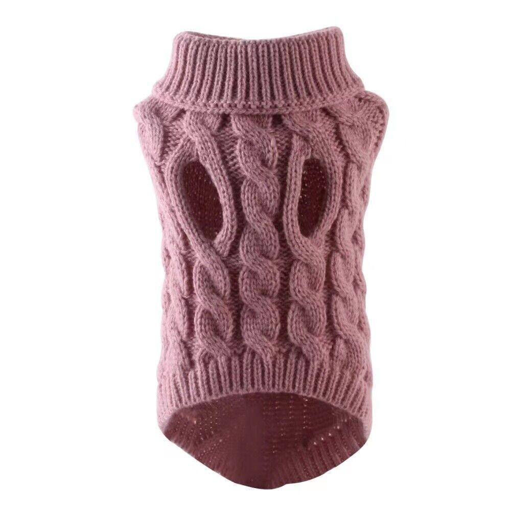 Puppy Dog Jumper Winter Warm Knitted Sweater Pet Clothes Small Dogs Coat Thermal M Size - White