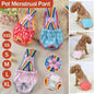 Female Pet Dog Cat Puppy Pant Menstrual Sanitary Nappy Diaper Wrap Underwear Blue - XL