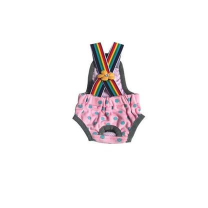 Female Pet Dog Cat Puppy Pant Menstrual Sanitary Nappy Diaper Wrap Underwear Pink - S