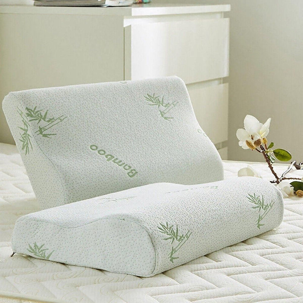 1/2PCS Memory Foam Neck Pillow Wavy Contour Slow Rebound Pillow - 50x30x10cm-1pc