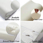 1/2PCS Memory Foam Neck Pillow Wavy Contour Slow Rebound Pillow - 55x35x11cm-2pcs