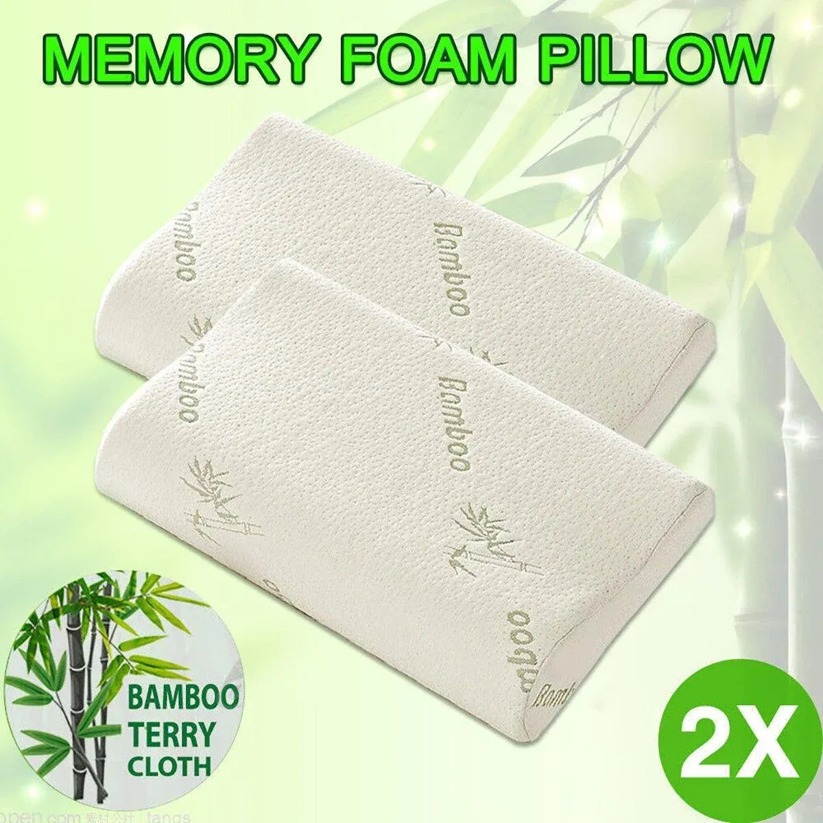 1/2PCS Memory Foam Neck Pillow Wavy Contour Slow Rebound Pillow - 55x35x11cm-2pcs