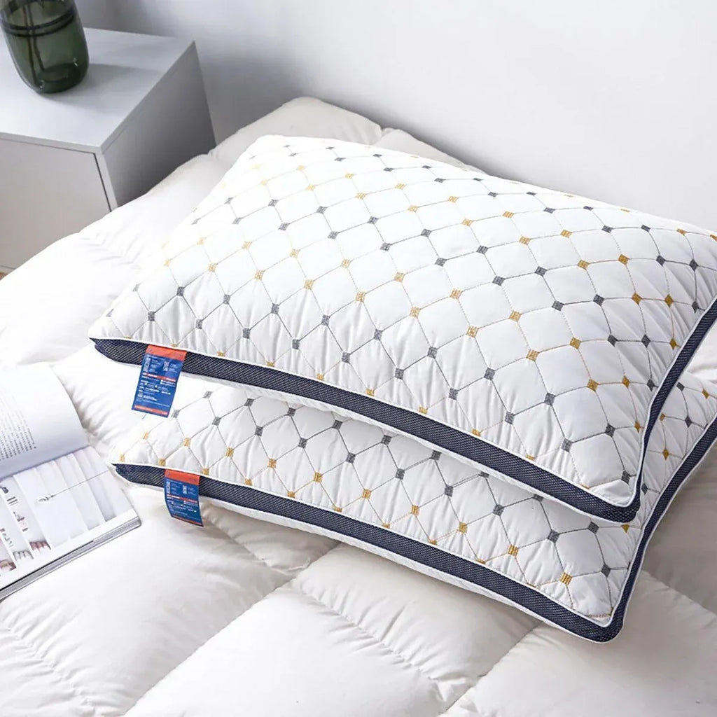 1/2pcs High Rebound Feather Velvet Pillow Washable Soft Bed Cushion Core Support - 700g-2pcs