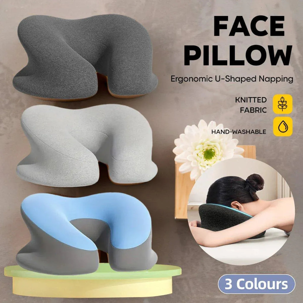 Universal Massage Table Face Cushion Pillow U Shape Head Face Down Rest Pillow - Light Grey