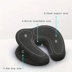 Universal Massage Table Face Cushion Pillow U Shape Head Face Down Rest Pillow - Light Grey
