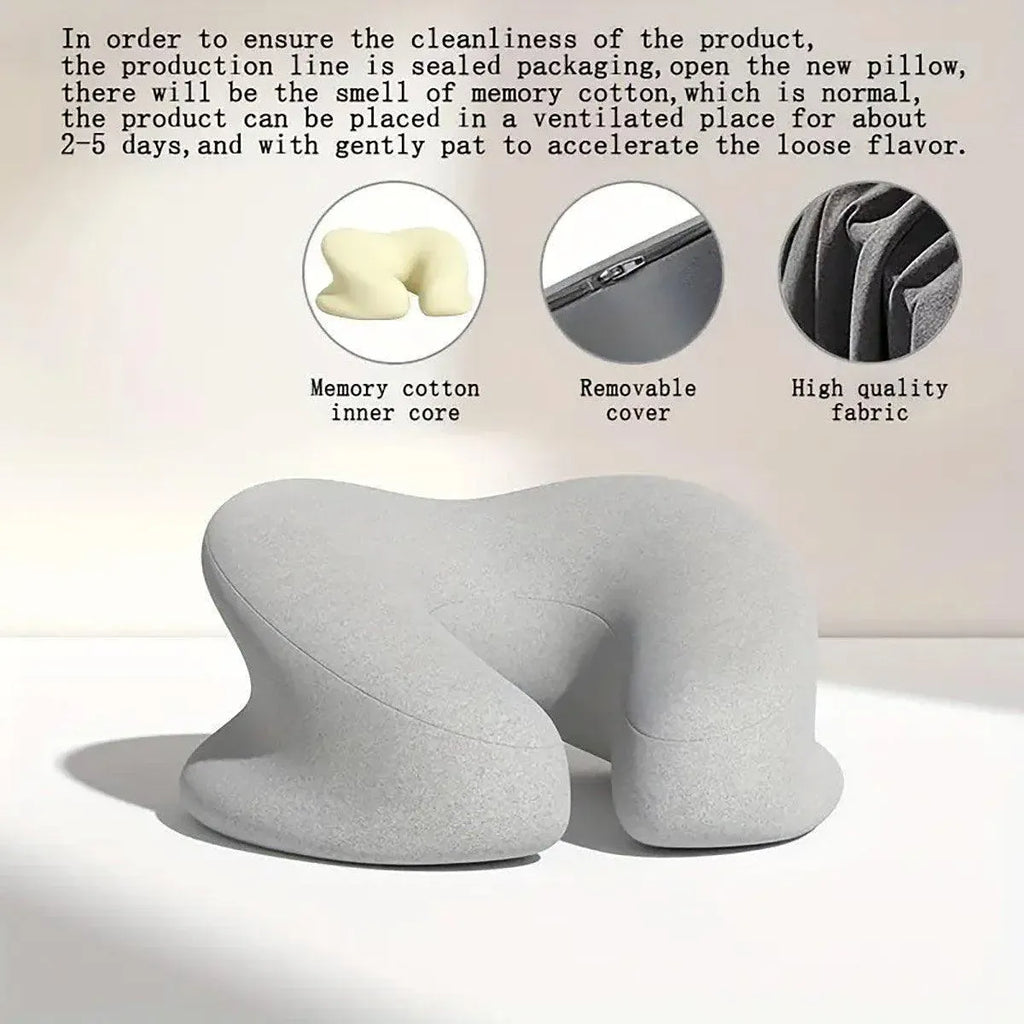 Universal Massage Table Face Cushion Pillow U Shape Head Face Down Rest Pillow - Light Grey